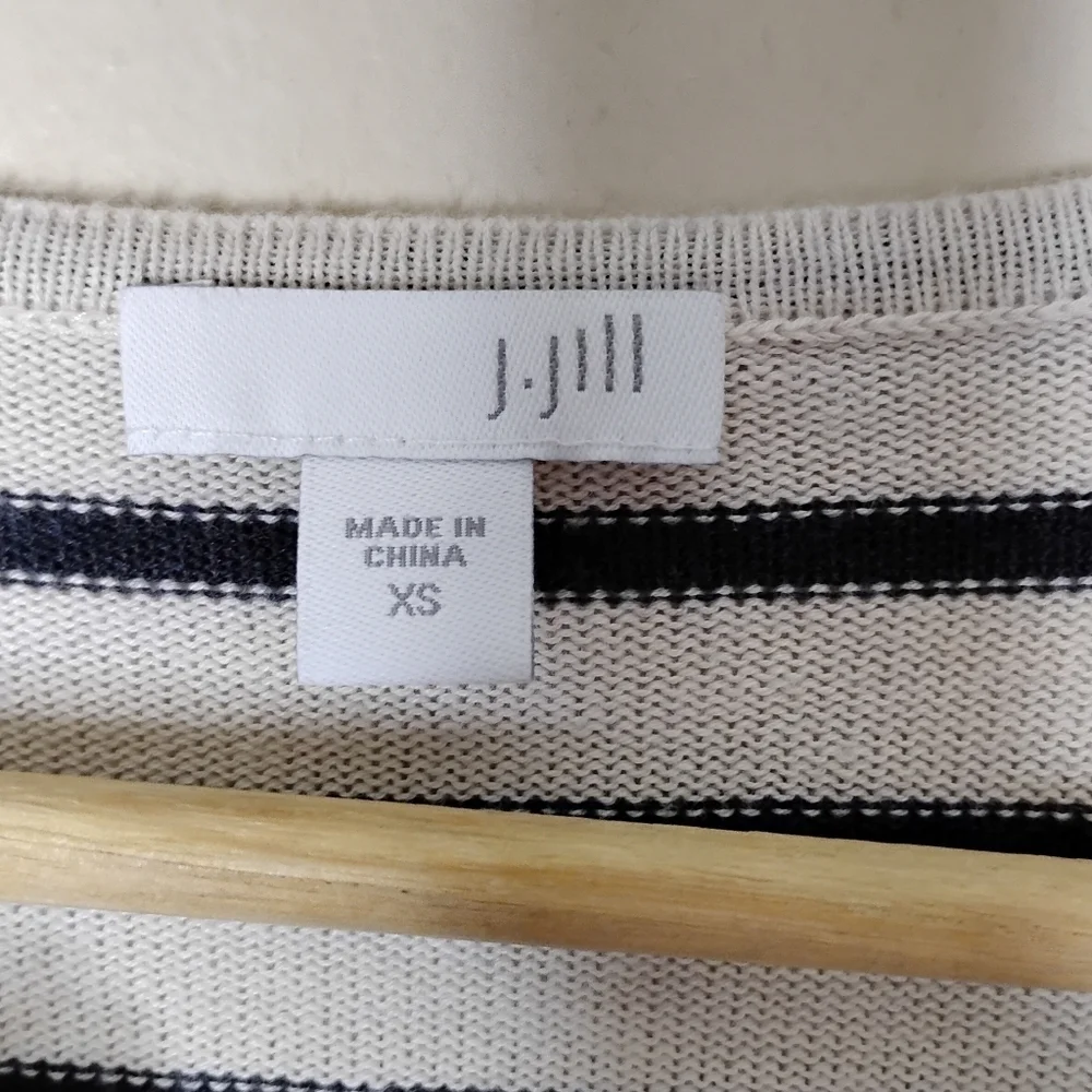 J. Jill Striped Lace-Up Long Sleeve Beachy Sweater Top Size XS